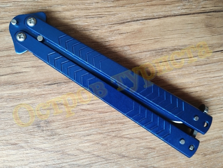 Нож-балисонг Синий металлик (нож-бабочка), фото №8