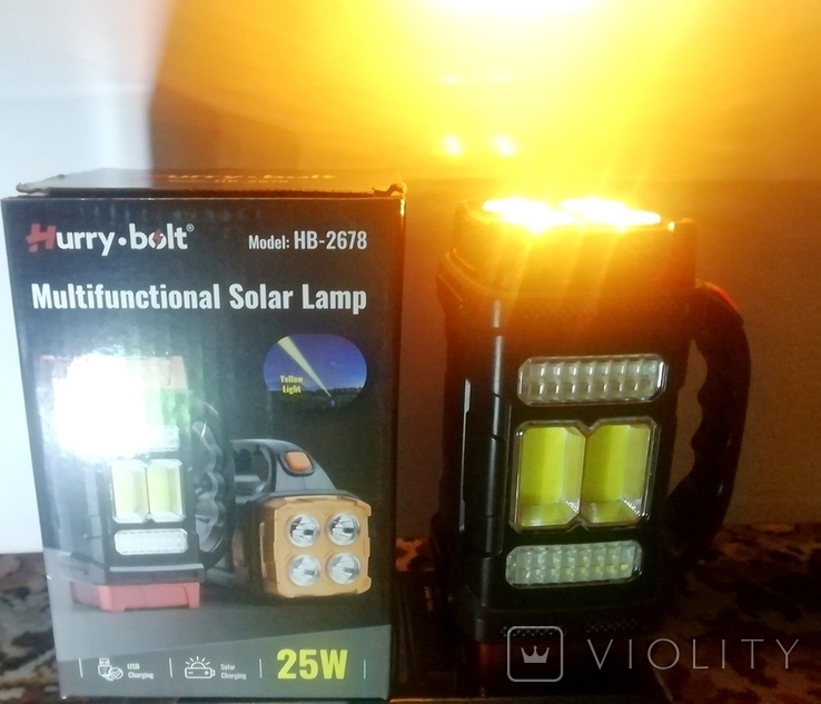 Аккумуляторный фонарь powerbank прожектор, сонячна батарея, ліхтарик багатофункціональний, фото №2