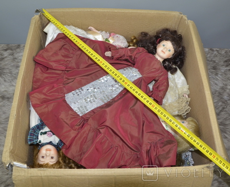 Большая коробка винтажных фарфоровых кукол. Европа, фото №12