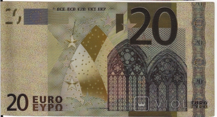 Gold souvenir banknote 20 Euro (24K) in a security file + certificate / souvenir, photo number 12