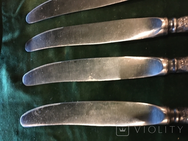 Ножи столовые новые ЗИШ МНЦ нерж.сталь с ценой длина 22.5см. комплект 6шт., фото №3