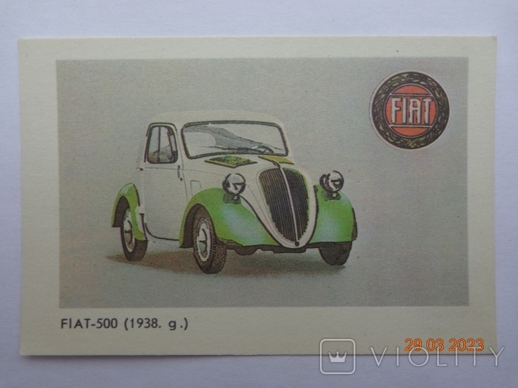 Pocket calendar "FIAT-500 car (1938)" (for 1987, from "Avots", USSR)