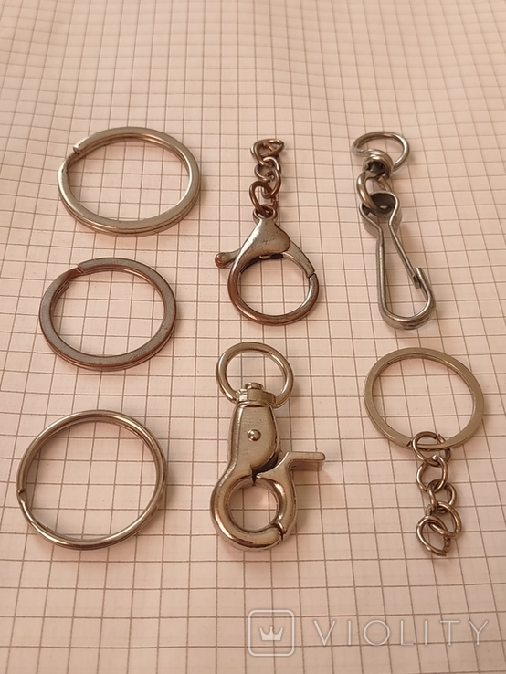 Carbines, rings for key chains / keys, various (7 units), photo number 5