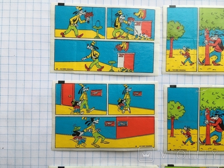 Вкладыши из под жевательной резинки Дональд Donald Duck плуто 12 шт. в комплекте, фото №3