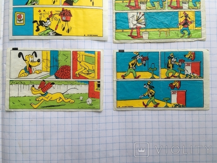 Вкладыши из под жевательной резинки Дональд Donald Duck плуто 12 шт. в комплекте, фото №7
