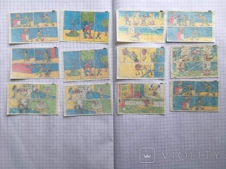 Вкладыши из под жевательной резинки Дональд Donald Duck плуто 12 шт. в комплекте, фото №9