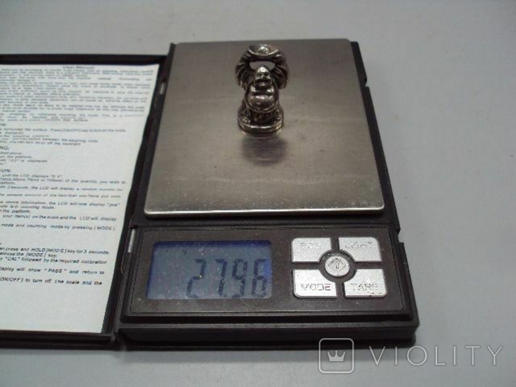 Figure: miniature, figurine, Chinese god of luck, silver 925 hallmark, weight 27.96 g, height 3.5 cm, photo number 9