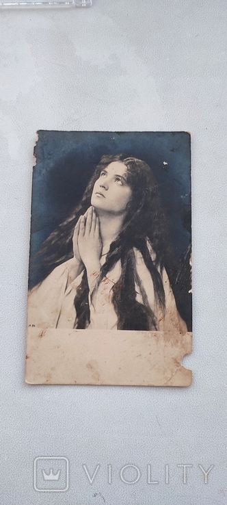 Старинная открытка " девушка ", фото №2