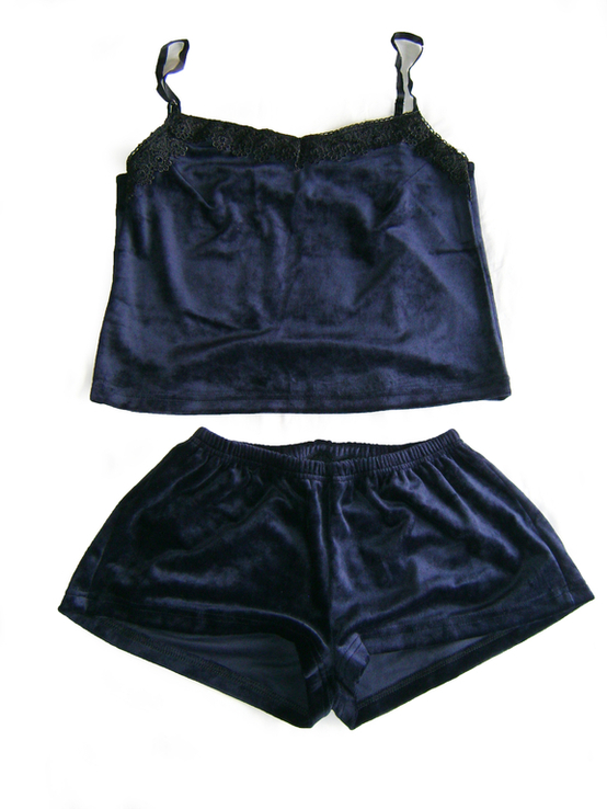 Женский велюровый комплект для дома 4в1 майка шорты штаны и халат (размер XL), фото №4