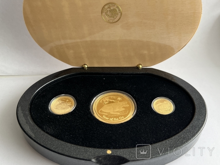 Набор золотых моне австралии Год Быка 2009 ПРУФ., фото №2