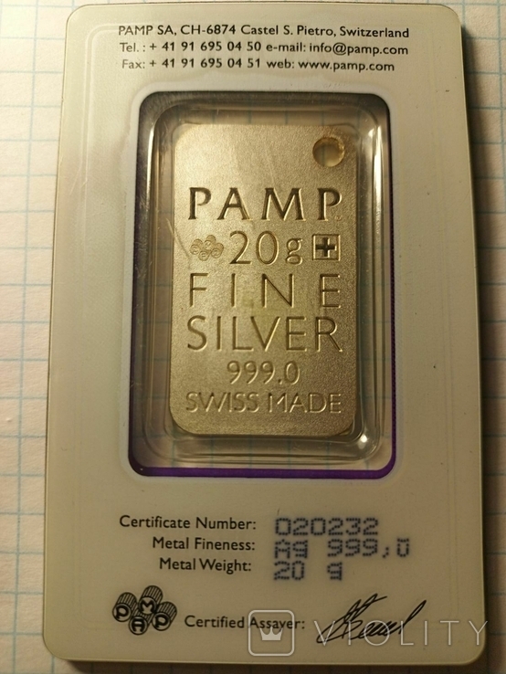 Слиток Silver 20g - 999*, photo number 2