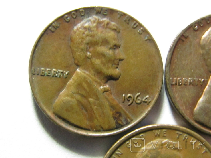 1 цент 1964, 1968, 1969 США, фото №4