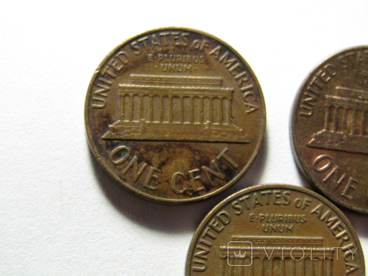 1 цент 1964, 1968, 1969 США, фото №9