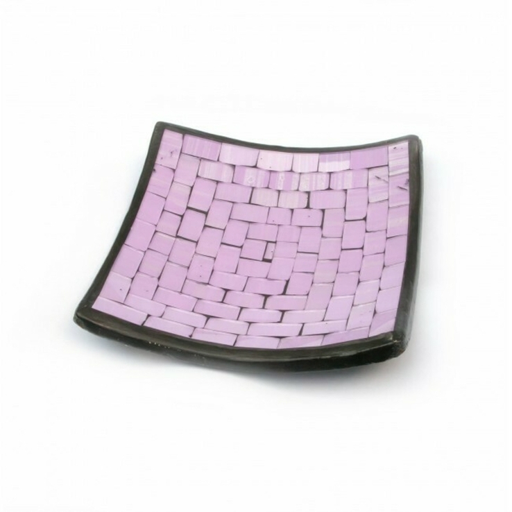 Блюдо терракотовое с фиолетовой мозаикой
