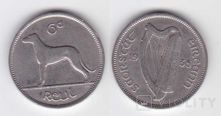 Ireland Ирландия - 6 Pence 1935 X / V