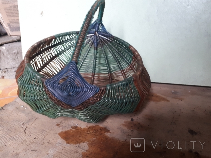 Homemade vintage little basket. Made during the Soviet era., photo number 3