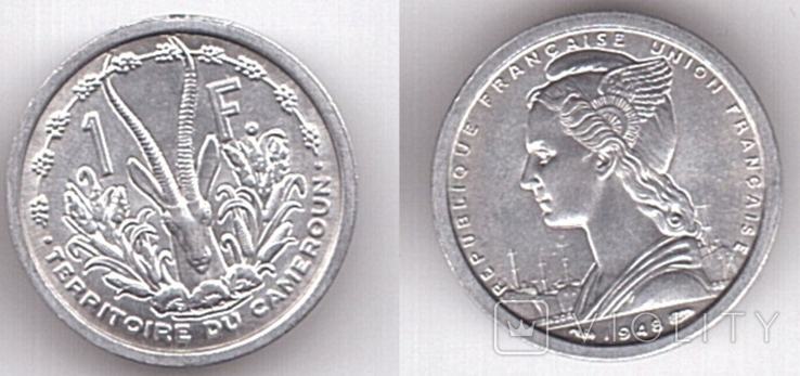 Cameroon Камерун - 1 Franc 1948