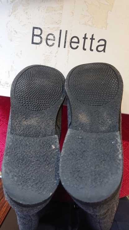 Серые сапоги, искусственный фетр с вышивкой на ненатуральном меху belletta на 38-38,5, photo number 9