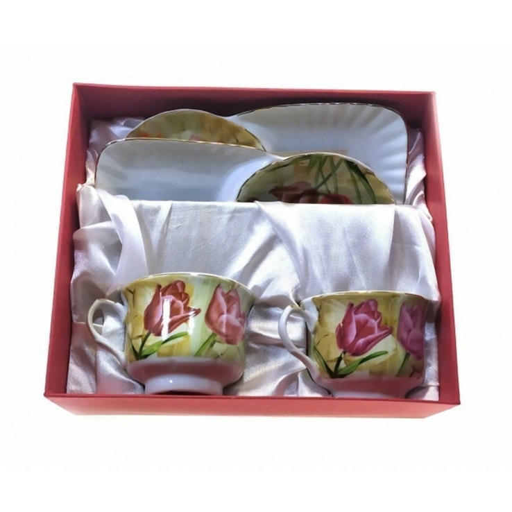 Сервиз чайный фарфоровый на 2 персоны Тюльпаны, фото №3