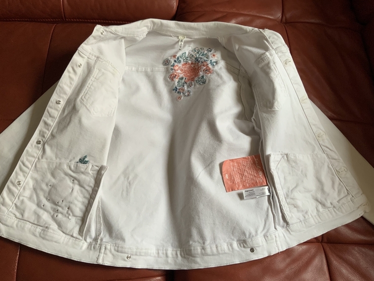 Джинсовая куртка, вышивка, жемчуг, р.13-14 лет, фото №9