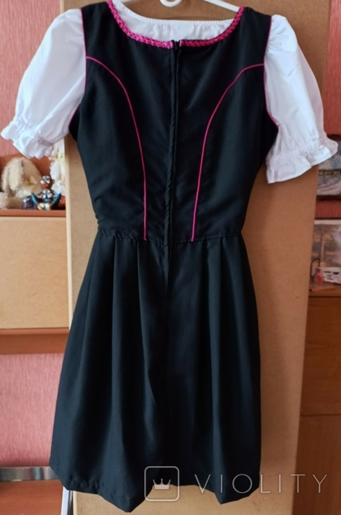 Октоберфест Черное платье размер 38 с белым топом, photo number 5