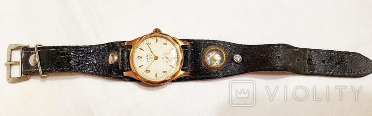 Watches Mayak gold-plated with guillushed dial PCZ USSR, photo number 5
