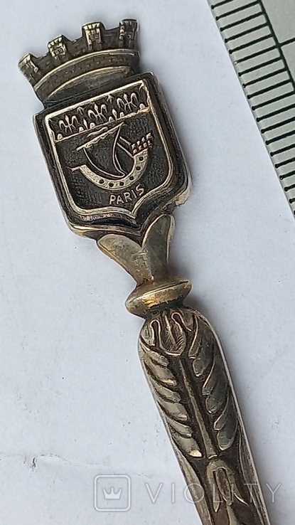 Souvenir spoon "Paris", silver, 13+ grams, France, photo number 4