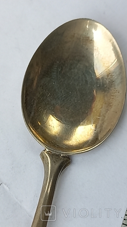 Souvenir spoon - Courmayeur resort, Italian Alps, silver, 11 grams, photo number 4