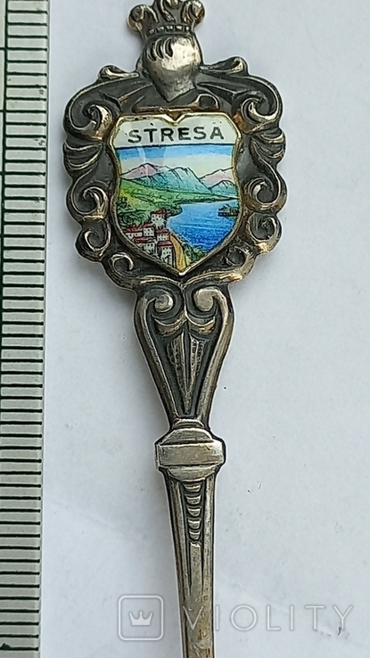 Souvenir spoon, Stresa, Italy, silver, 10+ grams, photo number 3