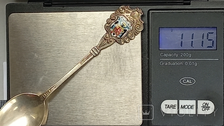 Souvenir coffee spoon, "Spain", silver, 11+ grams, Spain, photo number 8