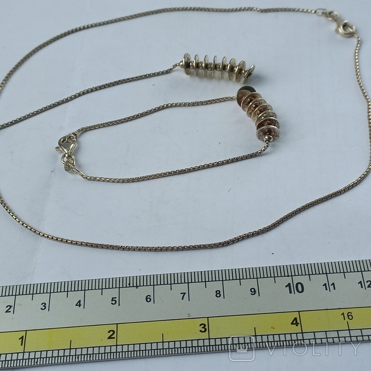 Women's chain (40 cm) and bracelet (18 cm), silver, 13 grams, some kind of Europe, photo number 6