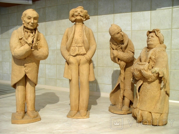 Скульптурная группа "Мертвые души" Н.В Гоголя 1987-88