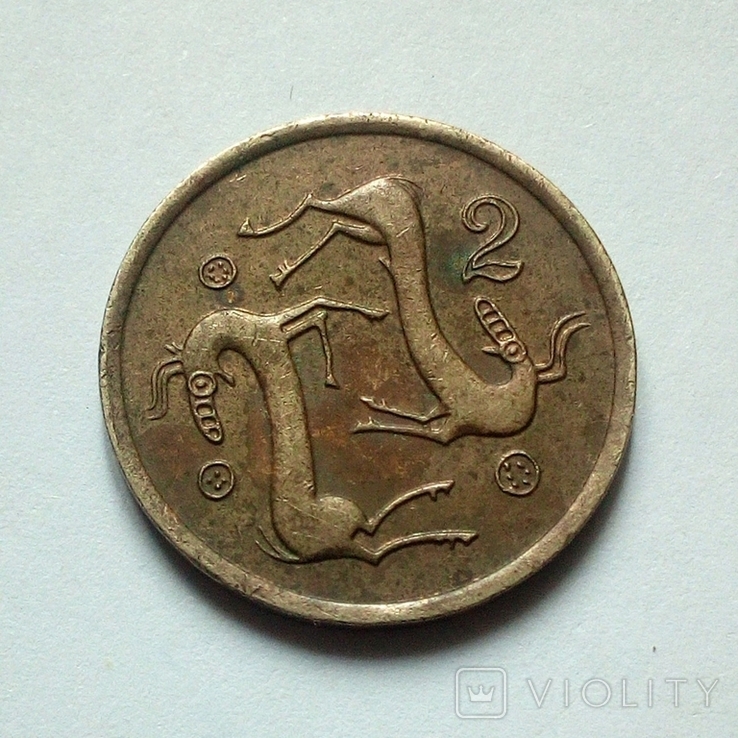Кипр 2 цента 1988 г., фото №3