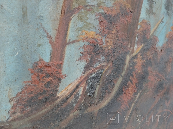 Велика стара картина И. Шишкин Утро в сосновом бору. Копия. 100х64 см., фото №8