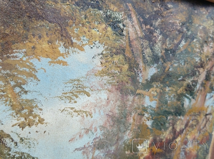 Велика стара картина И. Шишкин Утро в сосновом бору. Копия. 100х64 см., фото №12