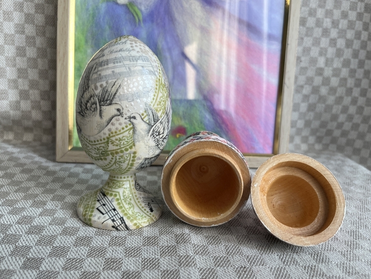 Яйце з Ліною Крстенко, 2 яйця з декупажем, шкатулка-яйце, фото №4