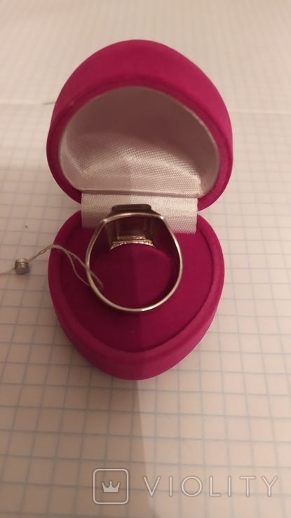 Перстень с эмблемой Playboy на черной эмали,серебро 925, фото №4
