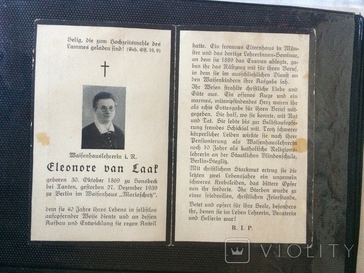 17.4. Католическая траурная брошюрка, Германия, декабрь 1939 года, фото №3