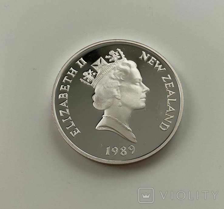 1 доллар, Новая Зеландия, 1989 г. XIV Игры Содружества 1990 - Бегун., фото №2