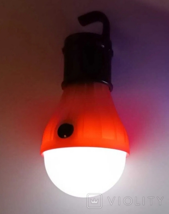 Лампочка на батарейках фонарик кемпинг светильник лампа крючок, фото №2