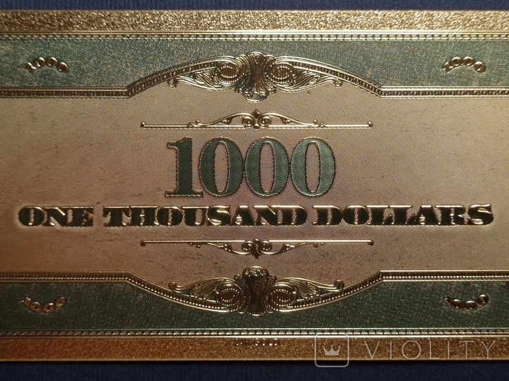 US Gold Souvenir Note 1000 dollars - 1000 dollars (sample 1928), photo number 10