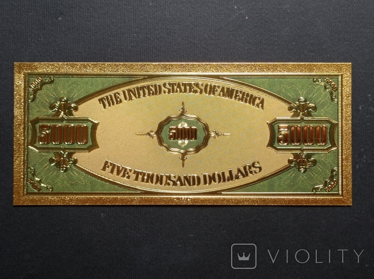 US Gold Souvenir Note 5000 dollars - 5000 dollars (sample 1928), photo number 3