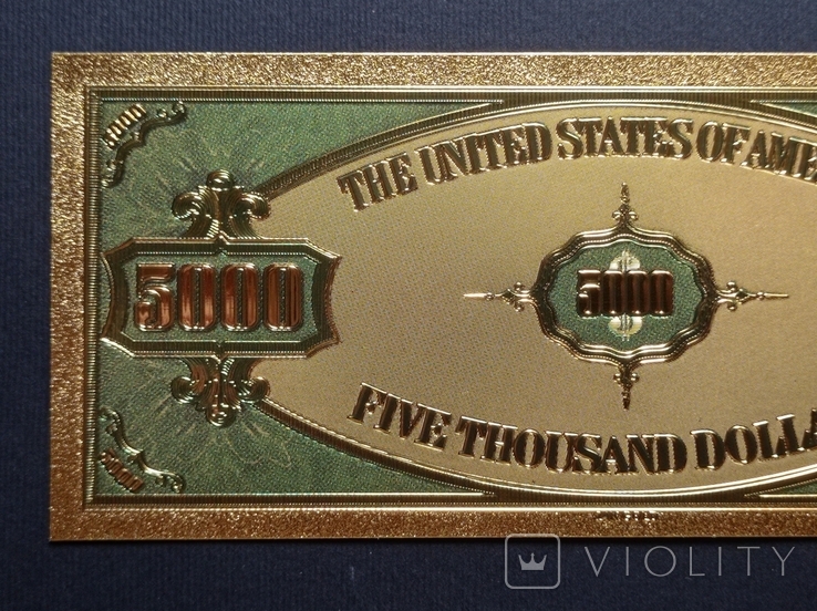 US Gold Souvenir Note 5000 dollars - 5000 dollars (sample 1928), photo number 7