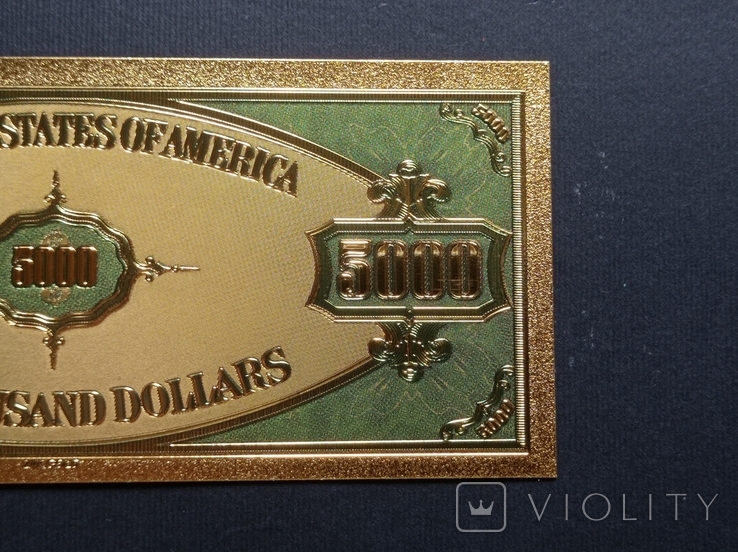 US Gold Souvenir Note 5000 dollars - 5000 dollars (sample 1928), photo number 9