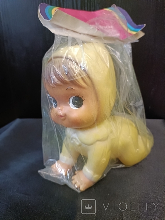 Vintage rubber baby doll/doll with a squeaker, Yugoslavia, packed, 1960s, photo number 3