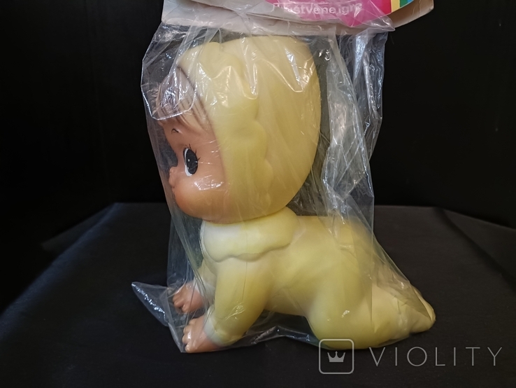 Vintage rubber baby doll/doll with a squeaker, Yugoslavia, packed, 1960s, photo number 5