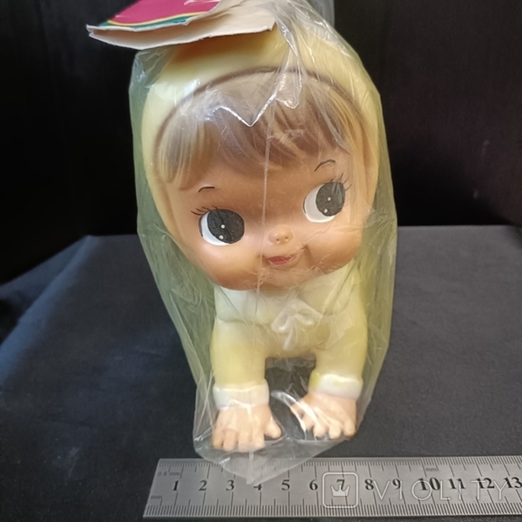 Vintage rubber baby doll/doll with a squeaker, Yugoslavia, packed, 1960s, photo number 7