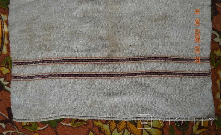 Ryadno (ryadnina) veiled old Ukrainian. Hemp homespun fabric. 220x84 cm., photo number 4