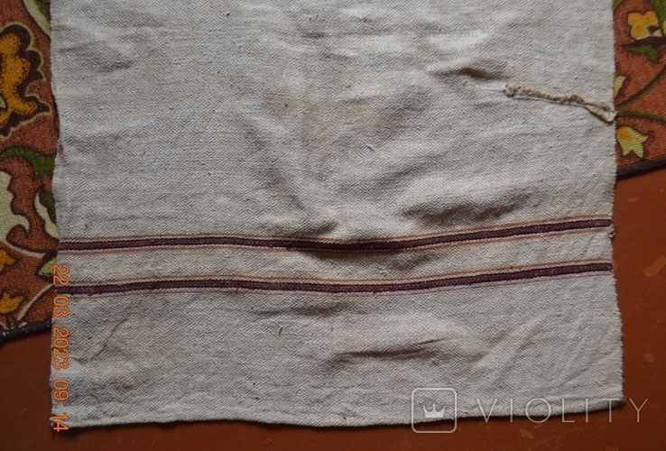 Ryadno (ryadnina) veiled old Ukrainian. Hemp homespun fabric. 220x84 cm., photo number 8