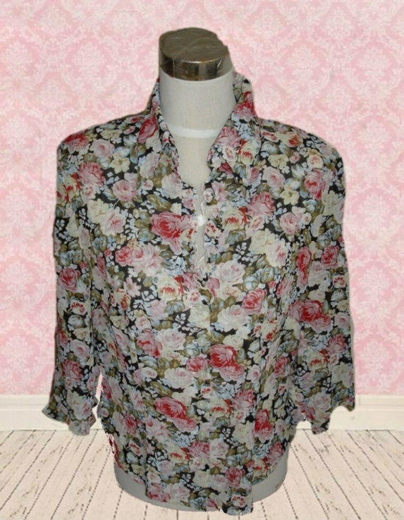 Красивая женская блузка в цветочный принт Польша, numer zdjęcia 2